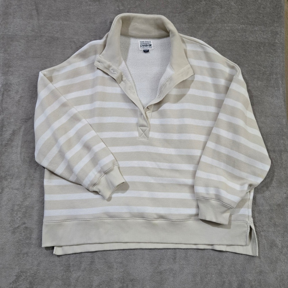 American Eagle Lived In Sweatshirt Womens XL Preppy Oversized Deop Shoulder
